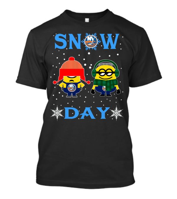 New York Islanders Snow Day With Minions Winter Fun T-Shirt