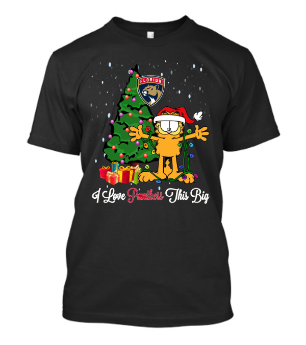 Florida Panthers Christmas With Garfield And Holiday Cheer T-Shirt