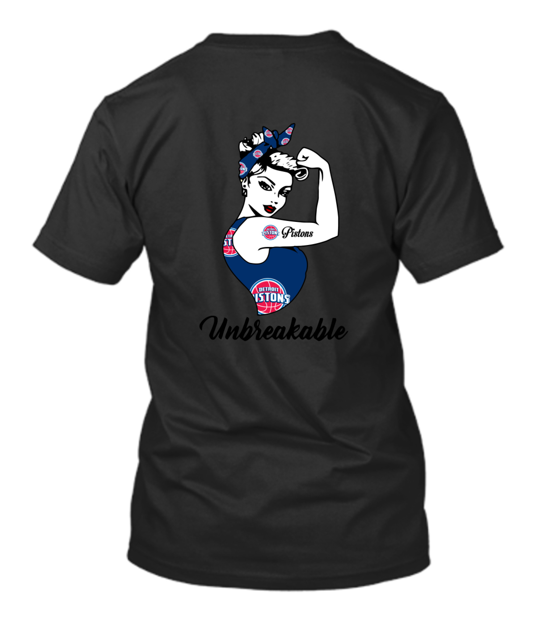 Detroit Pistons Unbreakable Strong Girl T-Shirt
