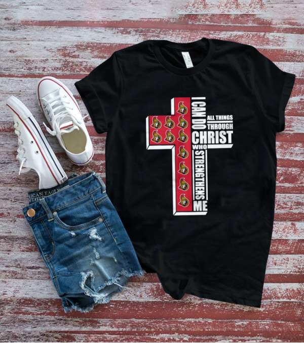 Senators I Can Do All Things Through Christ Logos Cross T-Shirt