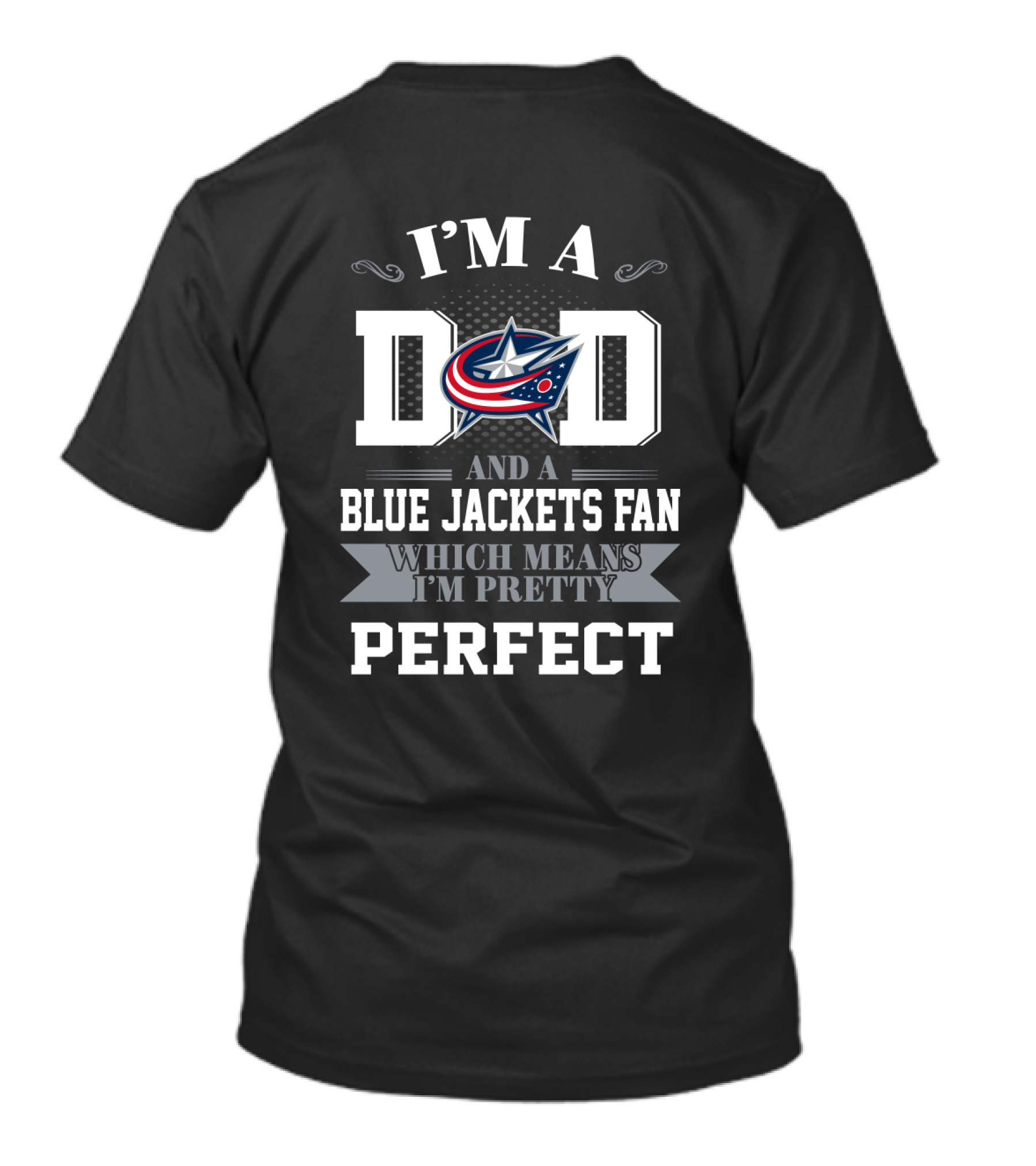 I'M A DAD AND A BLUE JACKETS FAN WHICH MEANS I'M PRETTY PERFECT T-Shirt