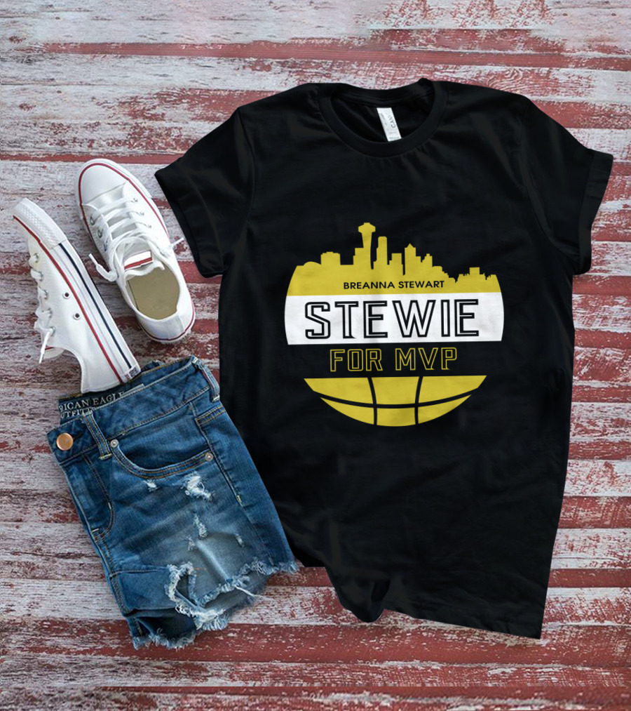 Breanna Stewart Stewie For MVP Seattle Skyline Basketball Fan T-Shirt