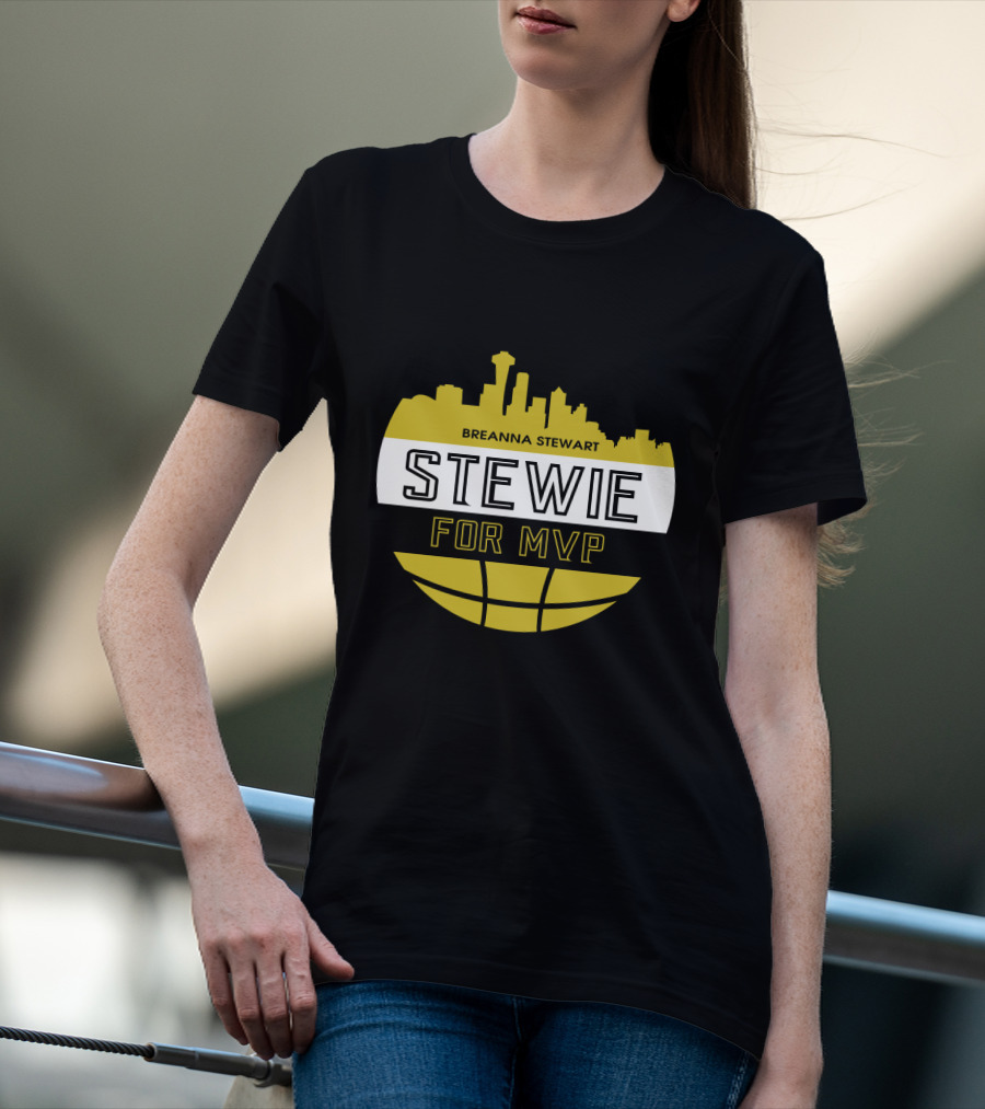 Breanna Stewart Stewie For MVP Seattle Skyline Basketball Fan T-Shirt