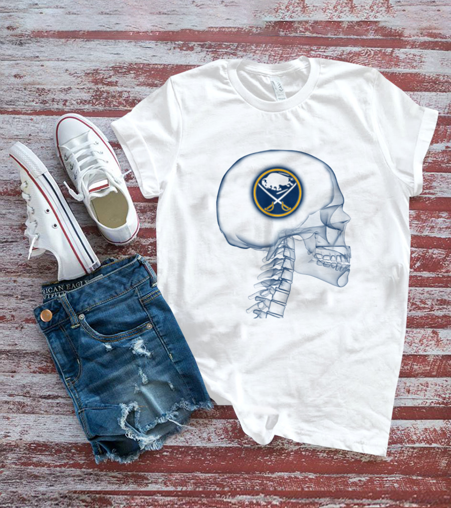 Buffalo Sabres Logo Inside Skull T-Shirt
