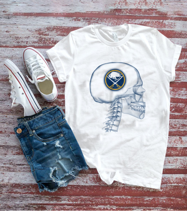 Buffalo Sabres Logo Inside Skull T-Shirt