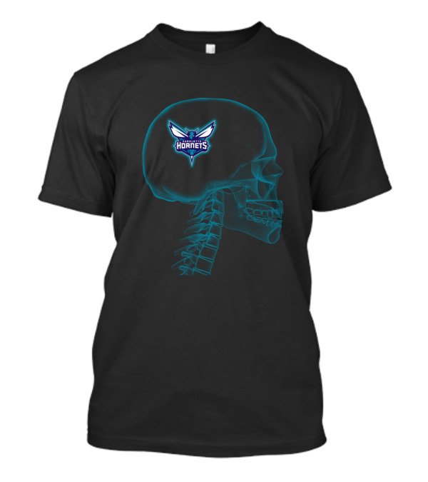 Charlotte Hornets Halloween Skeleton Brain T-Shirt