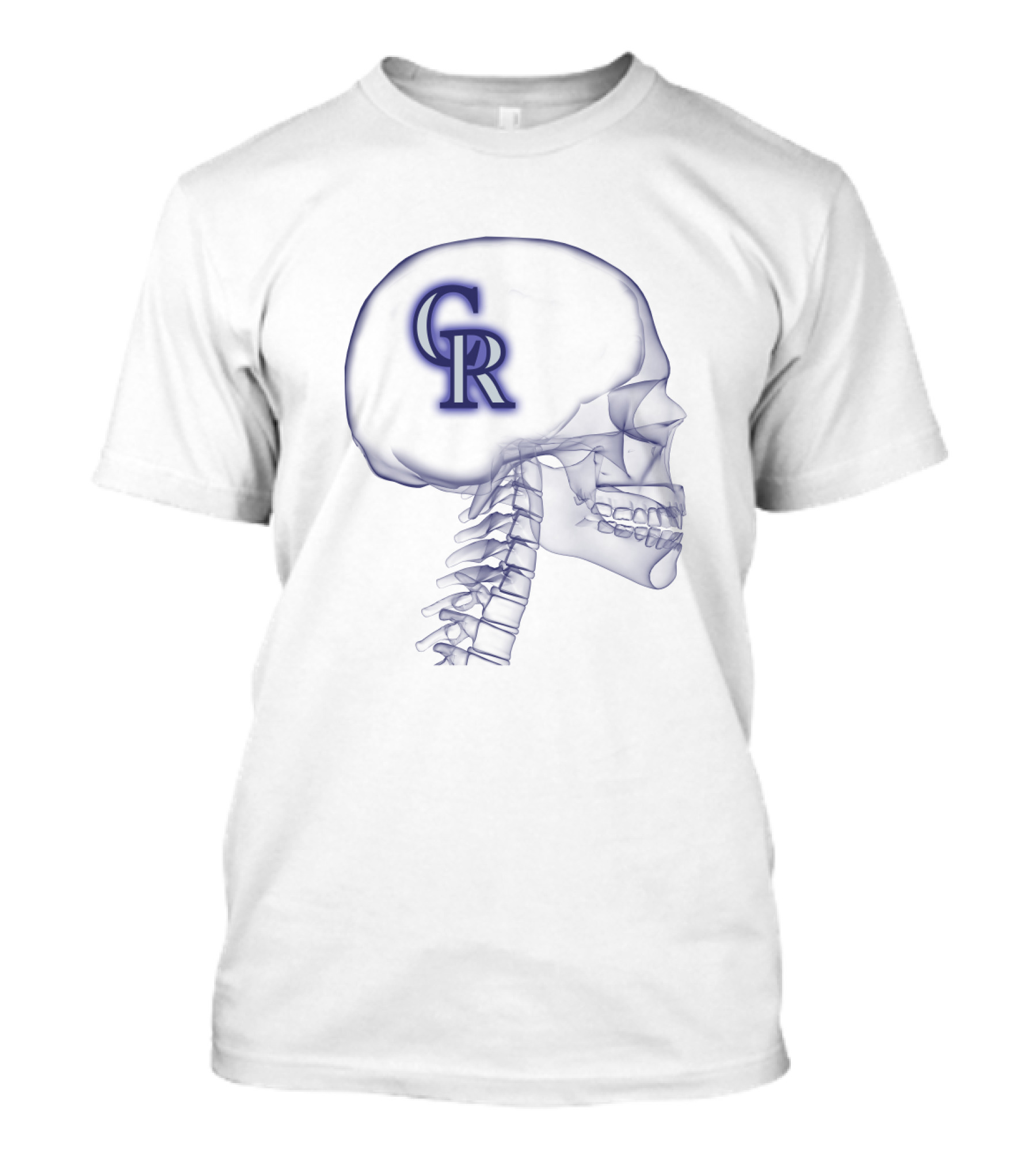 Colorado Rockies CR Logo Inside Human Skull X-Ray T-Shirt