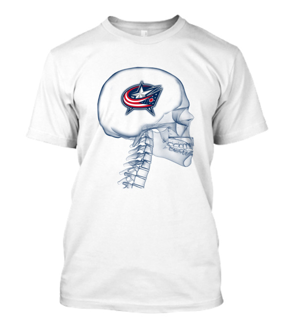 Columbus Blue Jackets Skull With Iconic Logo In My Brain T-Shirt