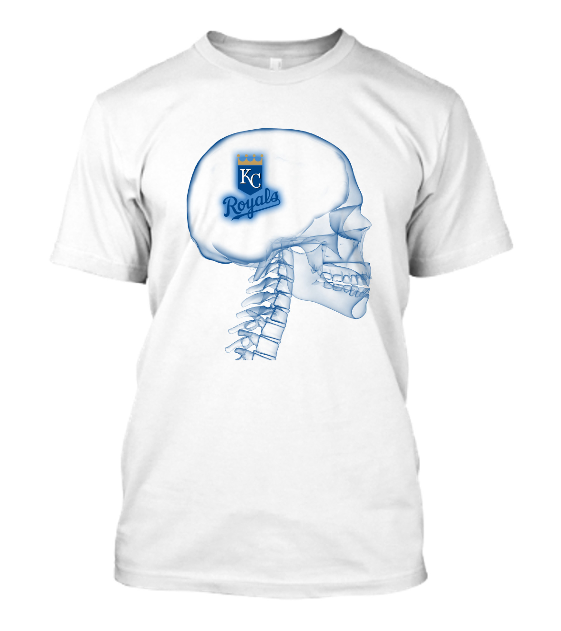Kansas City Royals KC Logo In A Brain X-Ray T-Shirt