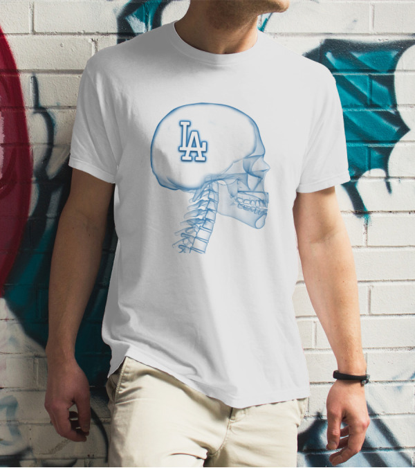 Los Angeles Dodgers LA Logo Brain X-Ray T-Shirt