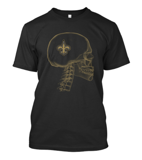 New Orleans Saints Halloween Skull Brain Fleur-De-Lis T-Shirt