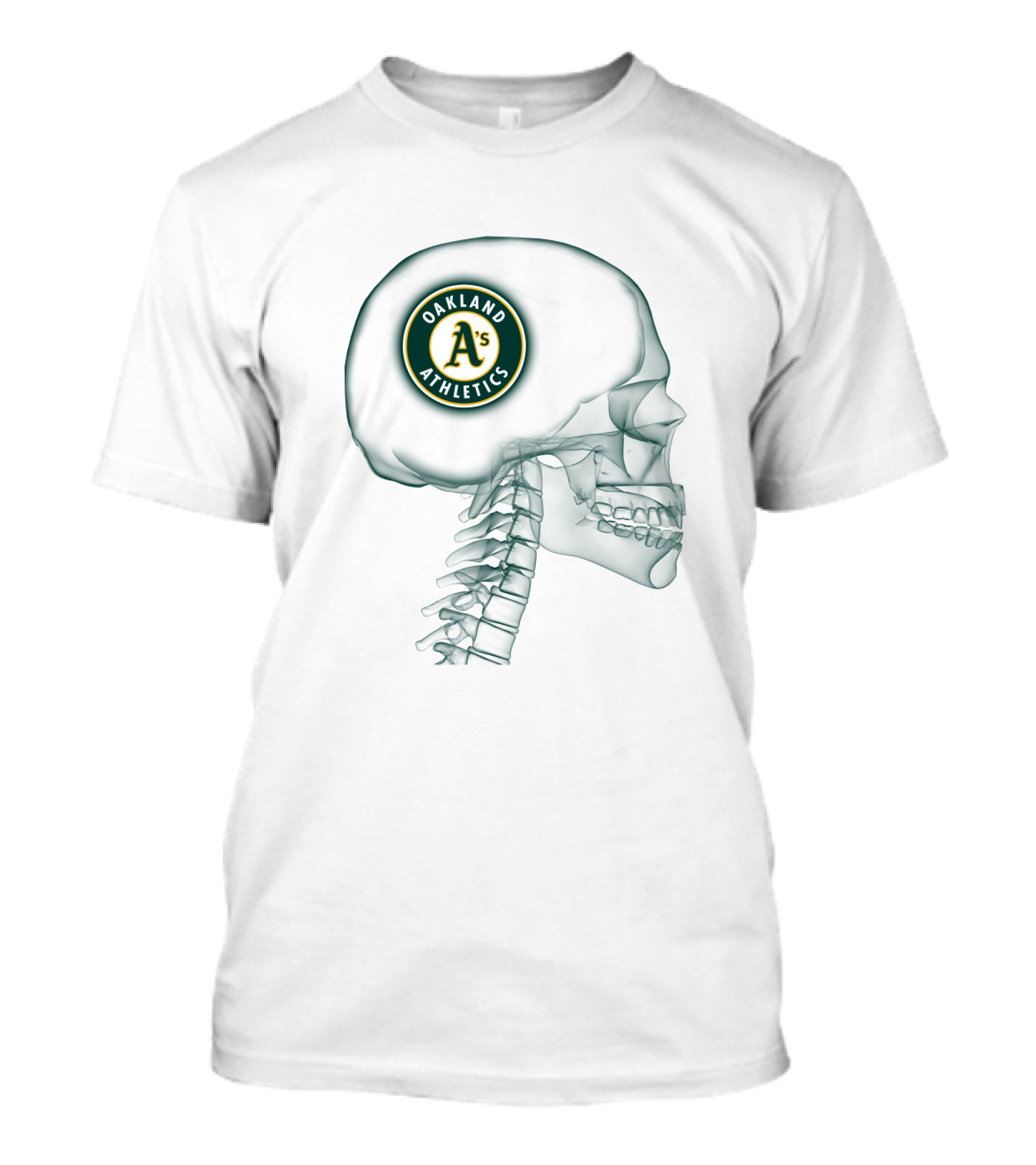 Oakland Athletics A's Logo Inside Skull T-Shirt