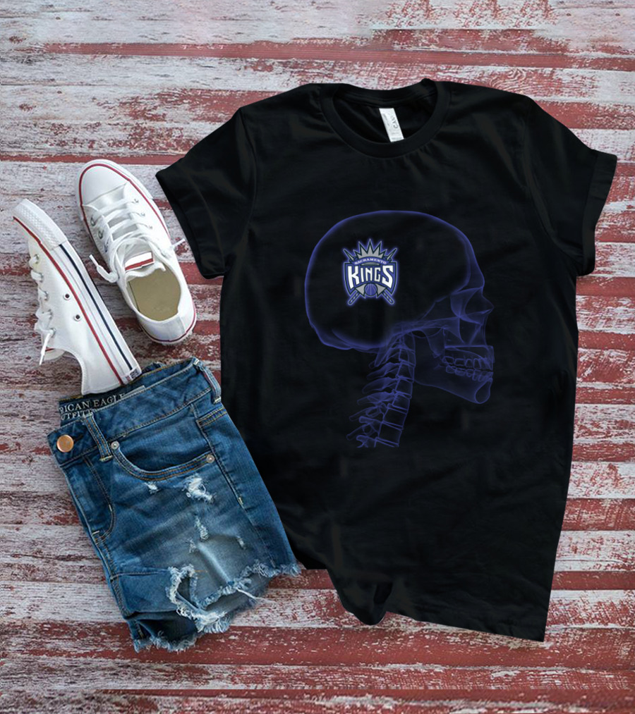 Sacramento Kings Logo In Skull Brain Halloween Theme T-Shirt