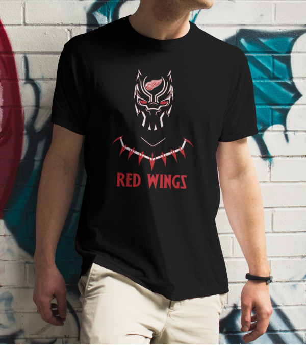 Red Wings Black Panther Logo Mashupfans T-Shirt