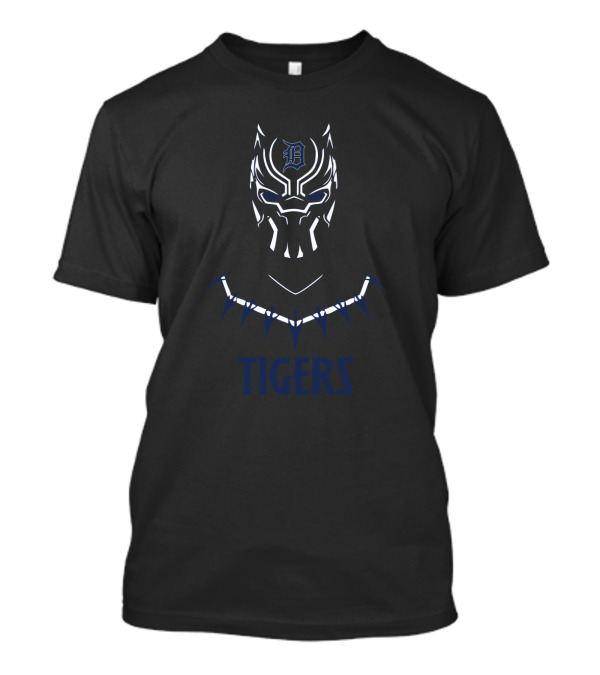 Detroit Tigers Black Panther Fan Mask T-Shirt