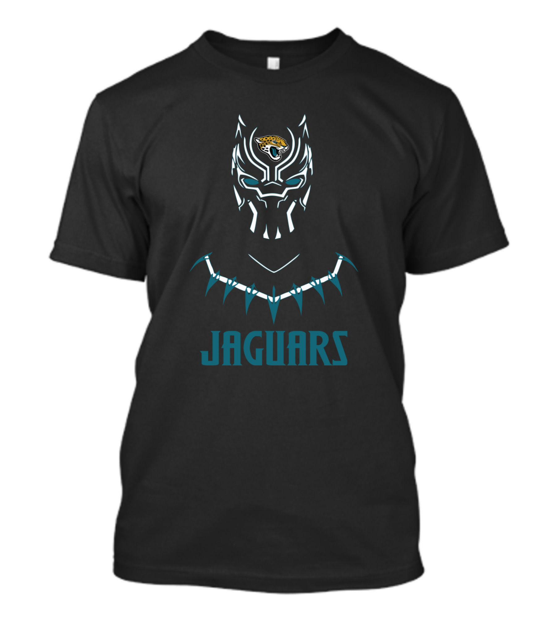 Jaguars Black Panther Helmet With Stylized Necklace Iconic T-Shirt