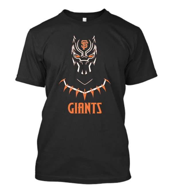 SF Giants Fans Black Panther Inspired Mask And Necklace T-Shirt