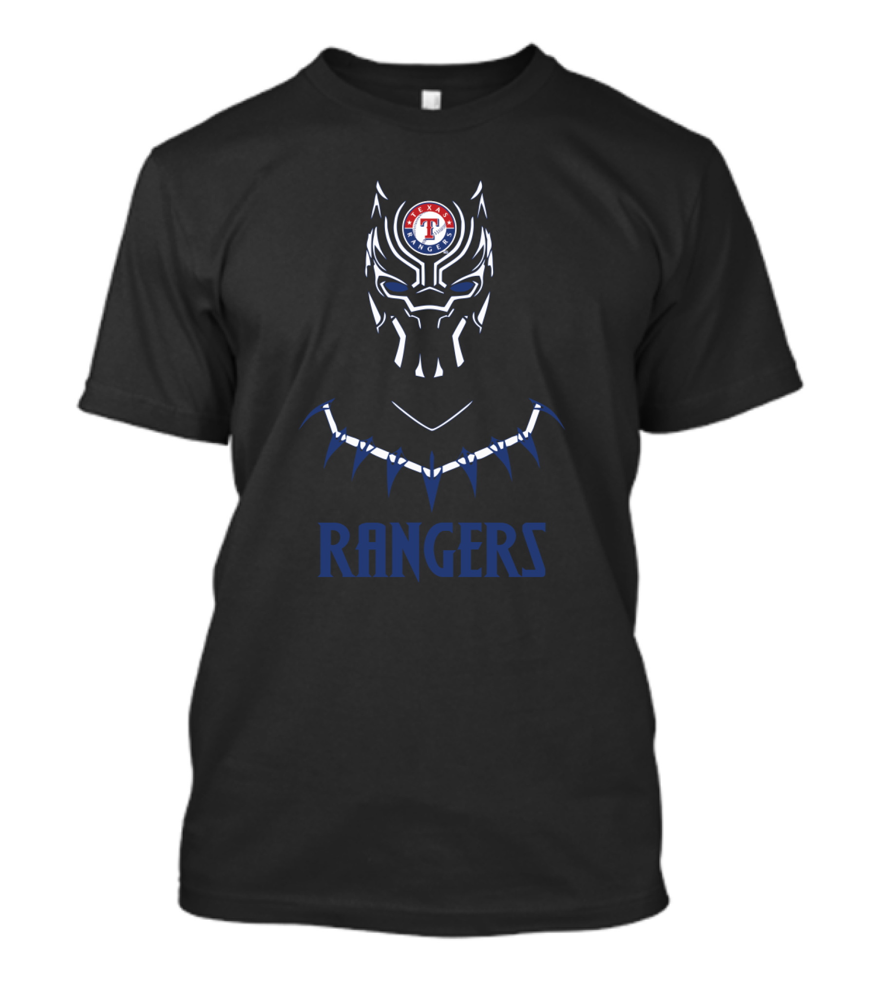 Black Panther Texas Rangers Fan Crossover T-Shirt