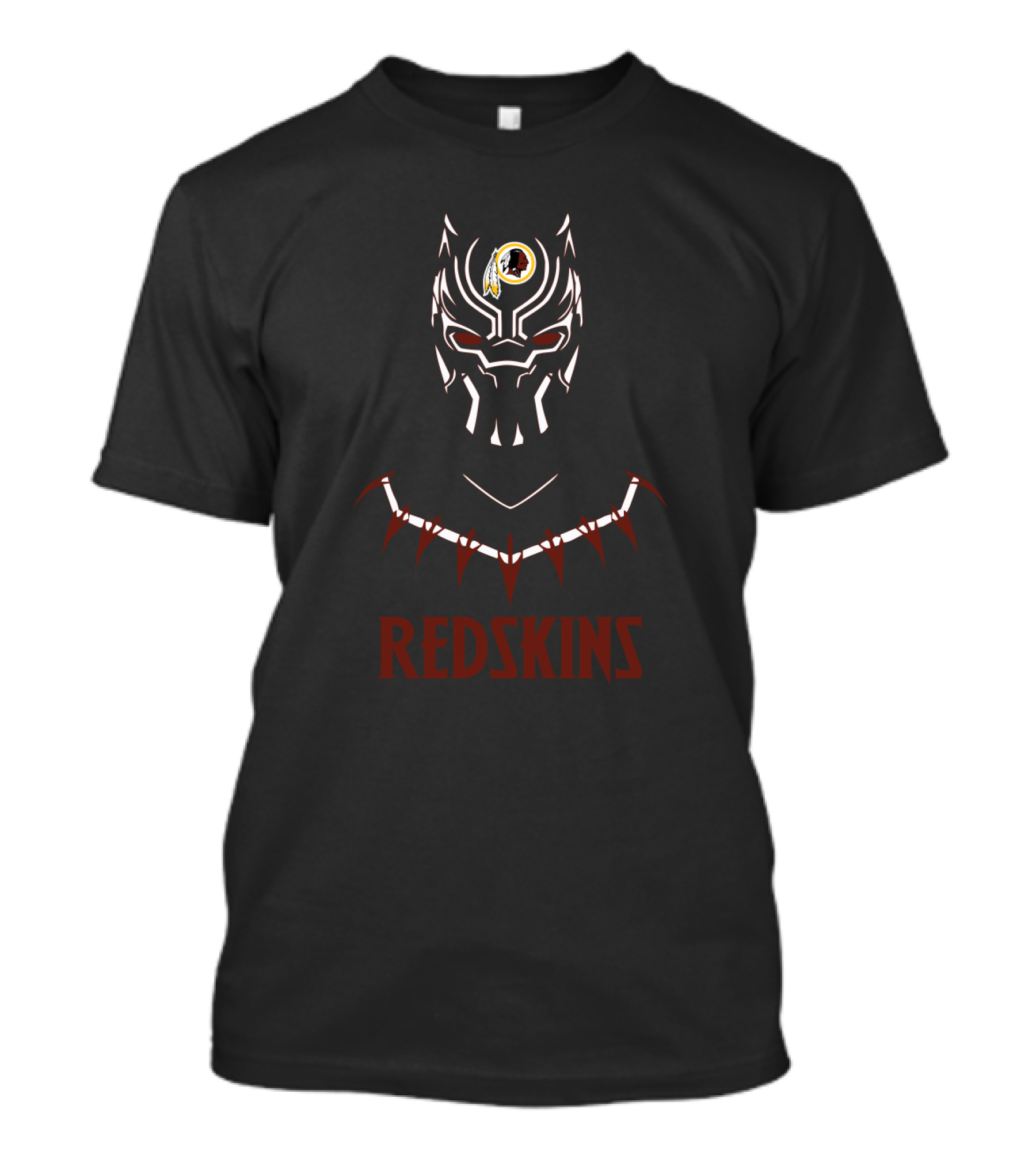 Black Panther Redskins Fan Logo Fusion T-Shirt