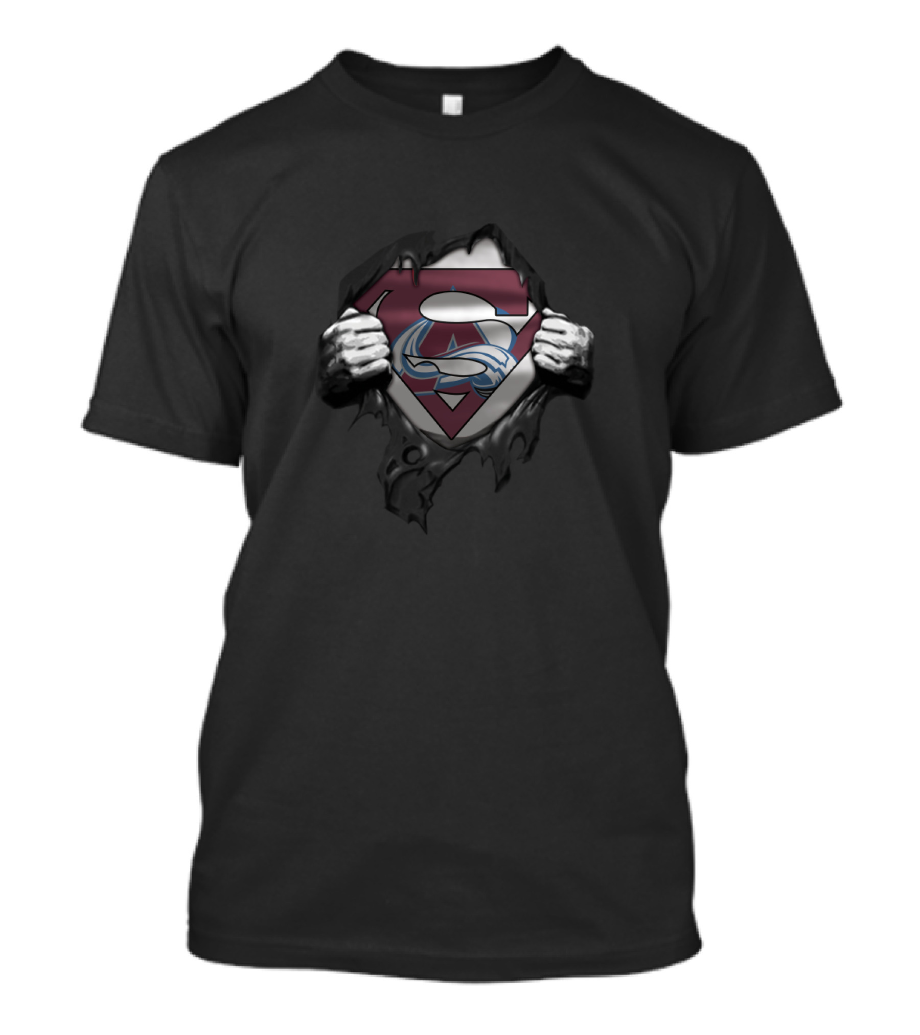 Superman Logo Colorado Avalanche Symbol Fan Crossover T-Shirt