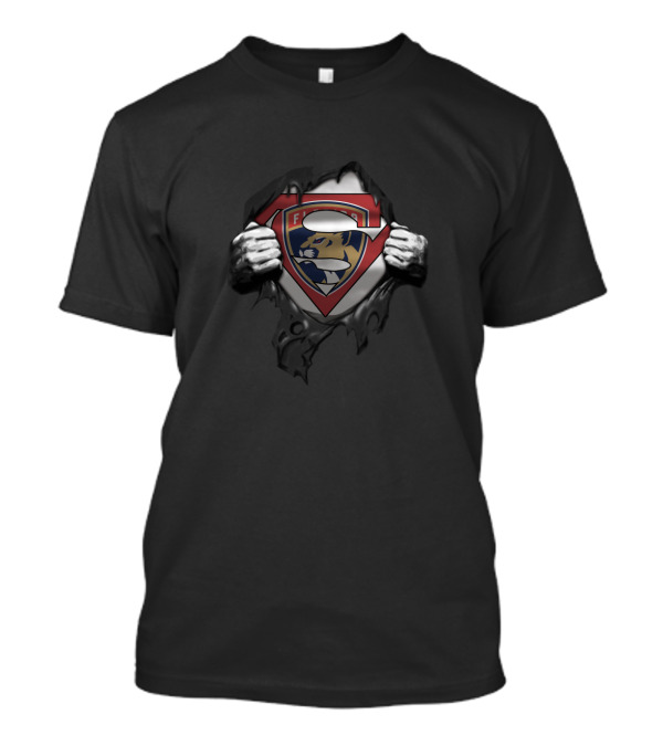 Florida Panthers Logo Superman Shield Mashup Fans T-Shirt