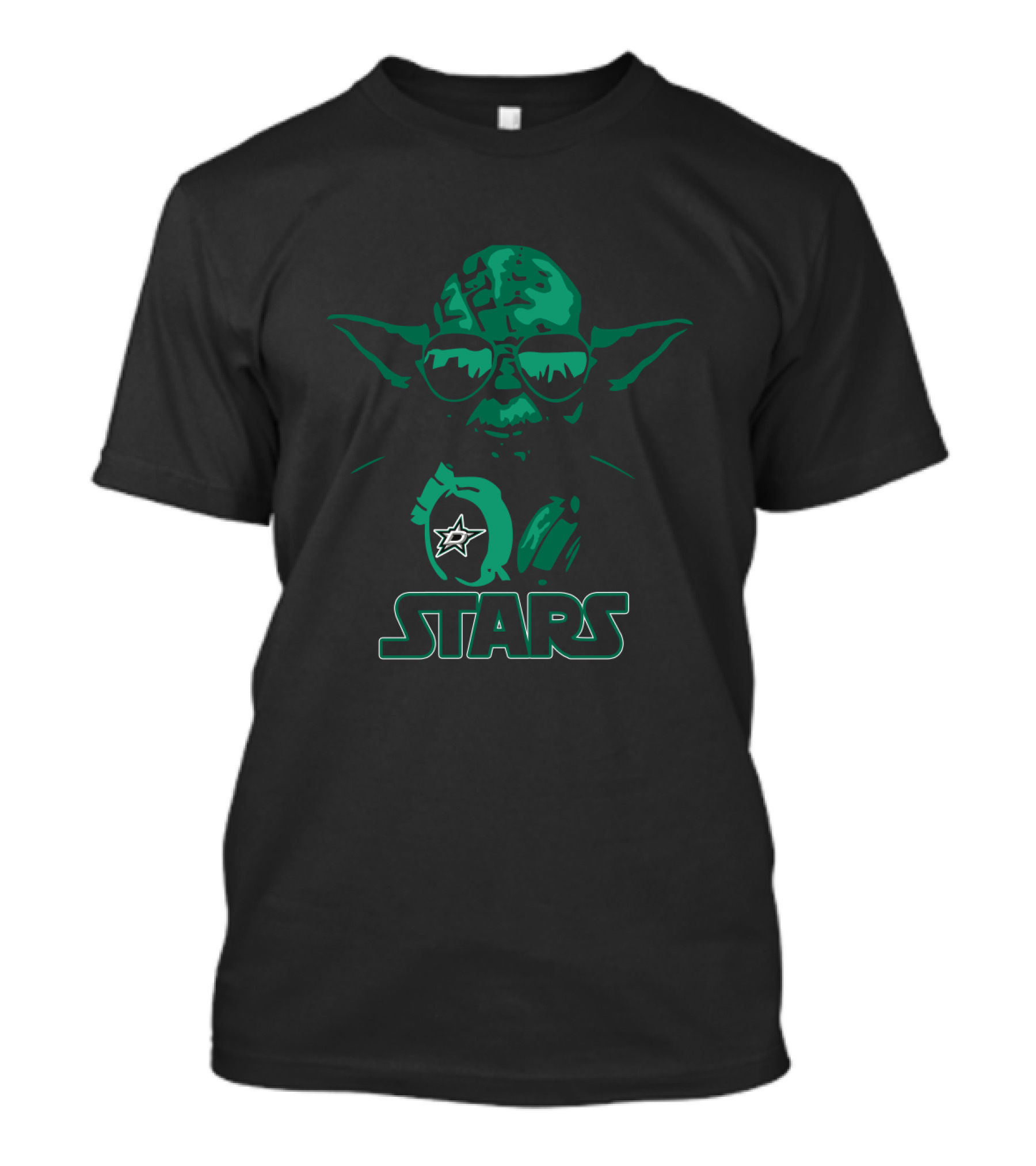 Yoda With Dallas Stars Logo And Sunglasses Fusion T-Shirt