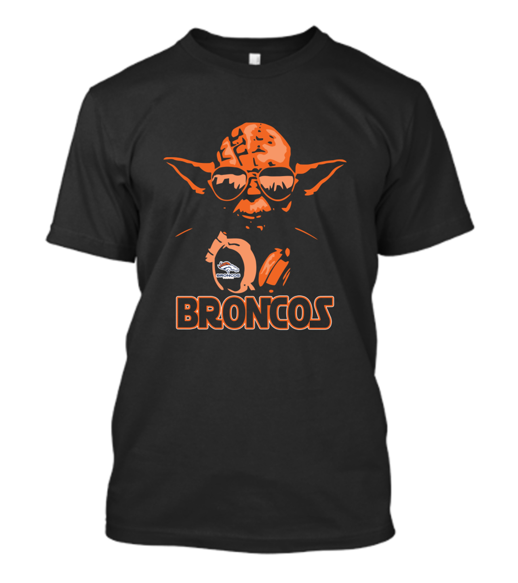 Yoda Broncos Sunglasses Fan With Denver T-Shirt