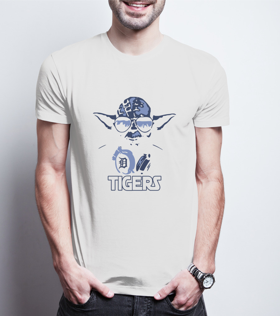 Yoda Star Wars With Detroit Tigers Baseball Logo Fusion T-Shirt