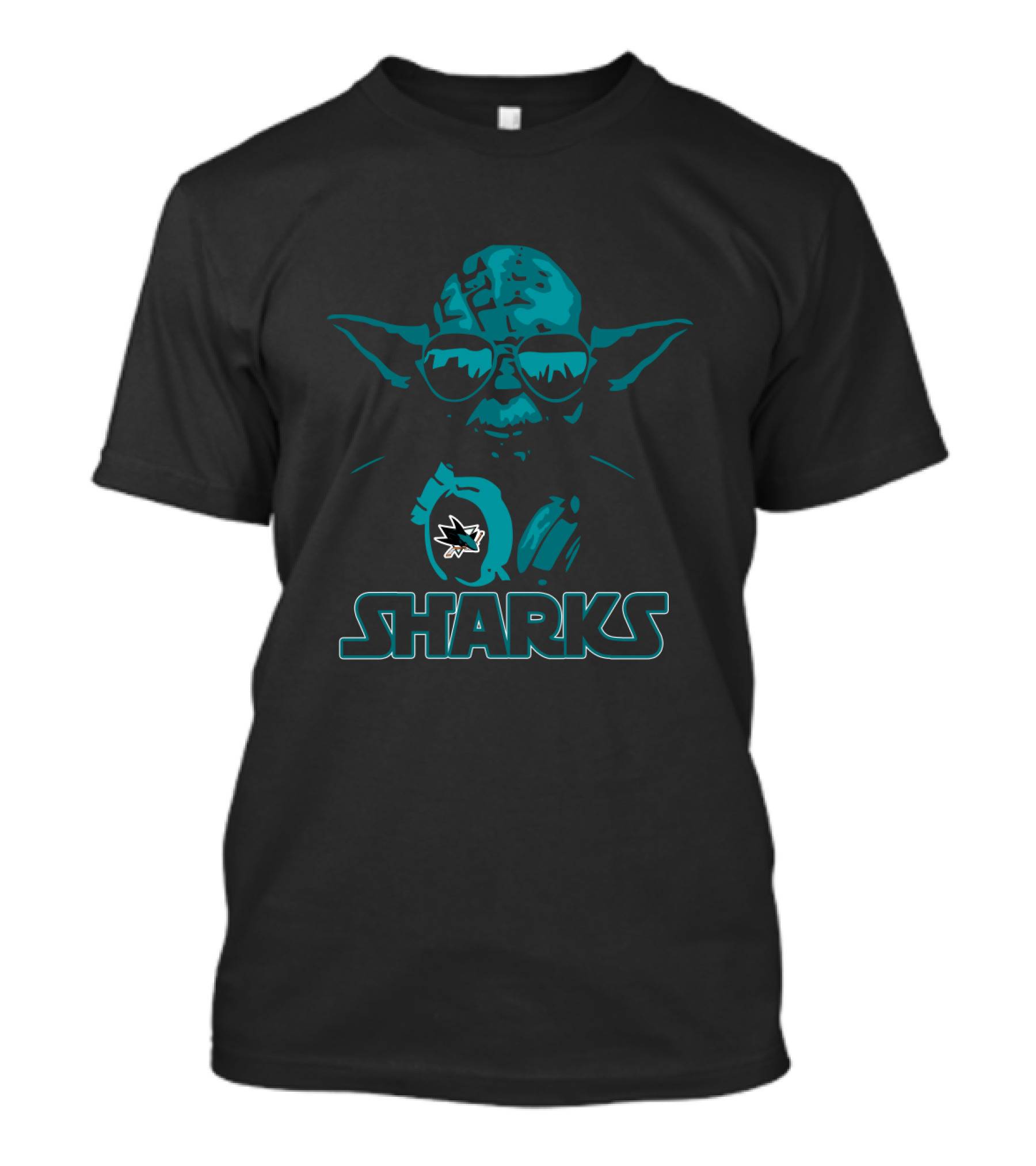 Yoda Star Wars Style San Jose Sharks Hockey Fan T-Shirt