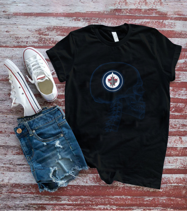 Winnipeg Jets Brain Logo Skull T-Shirt