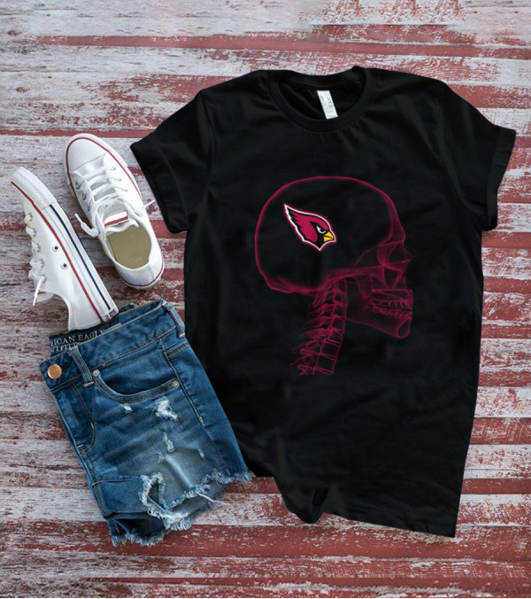 Arizona Cardinals Skull Brain Halloween T-Shirt