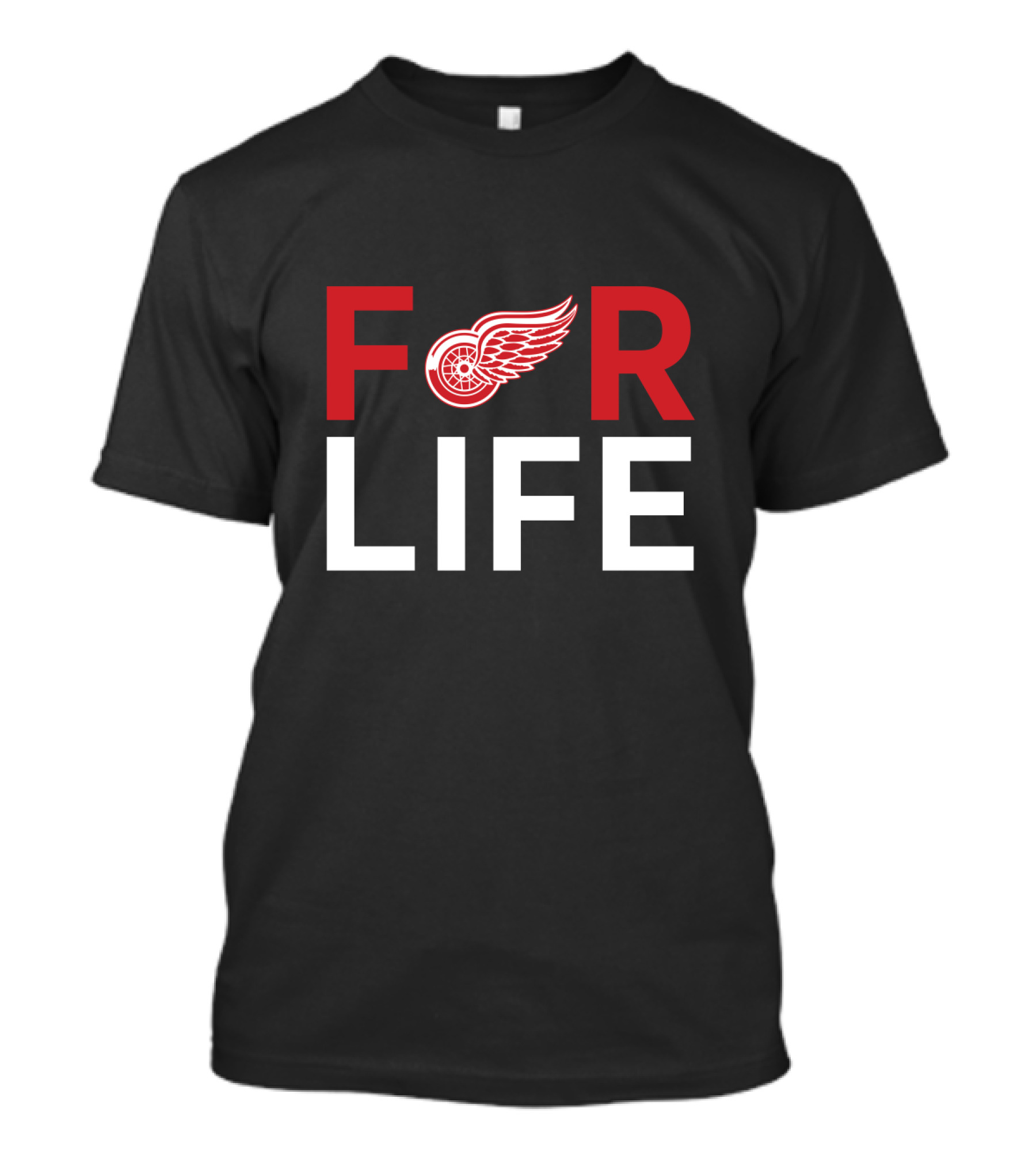 For Life Detroit Red Wings Fans Retro Logo Tribute T-Shirt