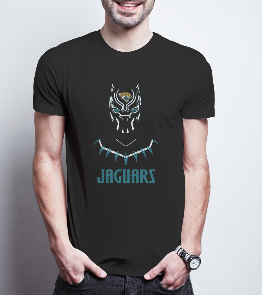 Jaguars Black Panther Fan Logo Fusion T-Shirt