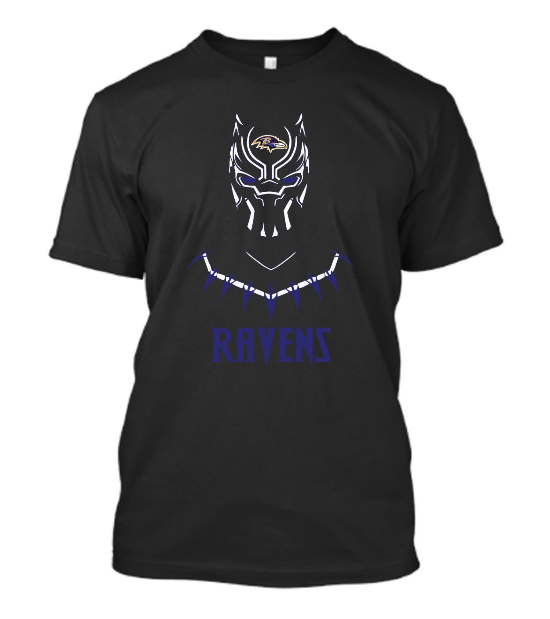 Black Panther Baltimore Ravens Fans Ravens Mask T-Shirt