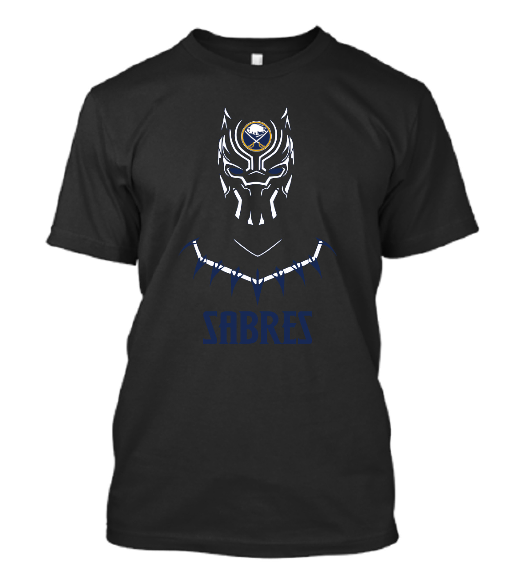 Buffalo Sabres And Black Panther Fusion With Sabres Text T-Shirt