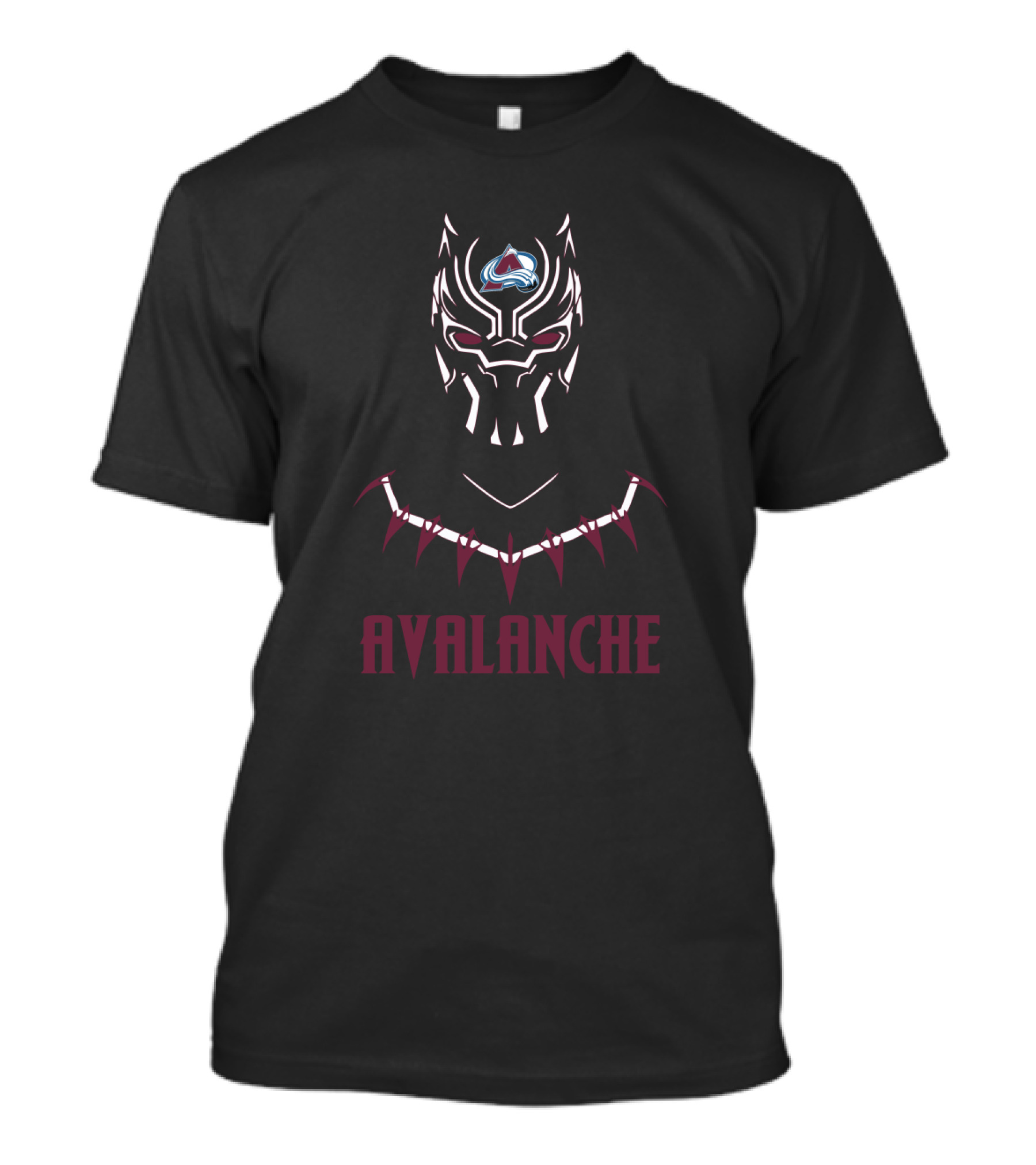 Avalanche Black Panther Crossover Featuring Colorado Avalanche Logo And Necklace T-Shirt
