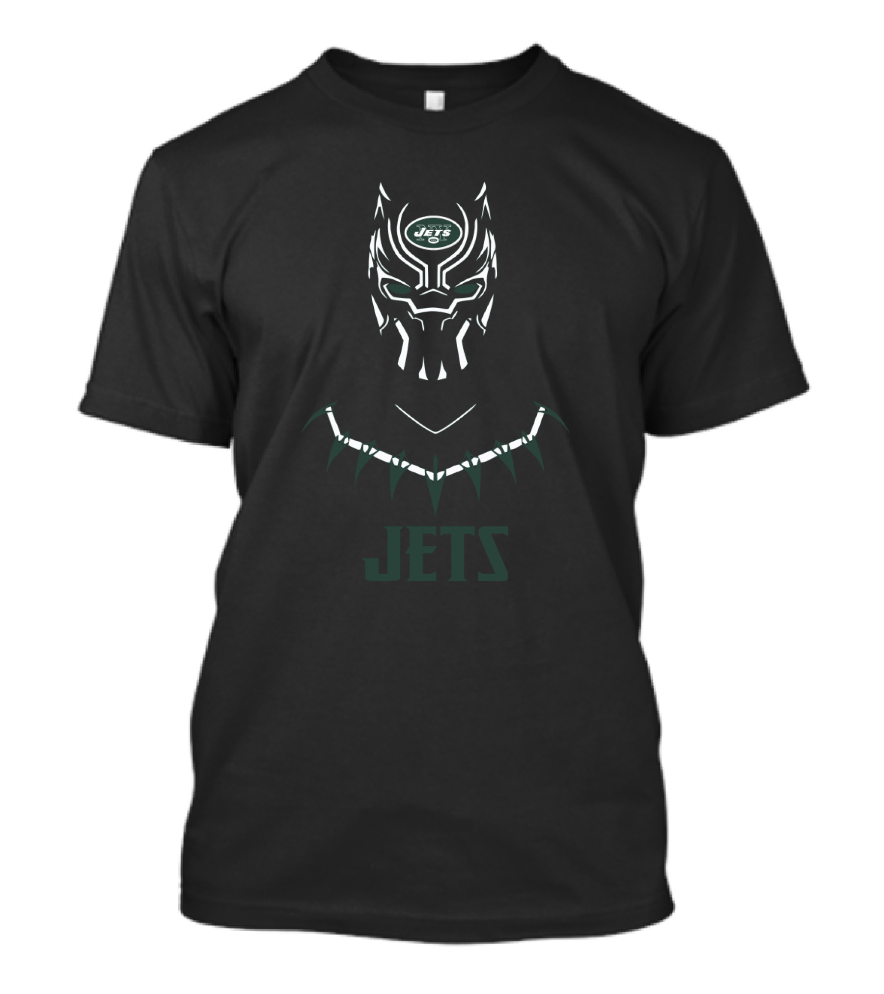Jets Mask Design With White Spiked Collar T-Shirt