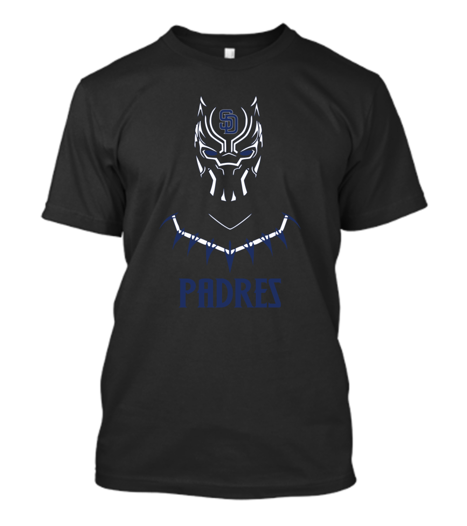 Black Panther Inspired San Diego Padres Fan Graphic With Iconic Mask And Bold 'SD' T-Shirt