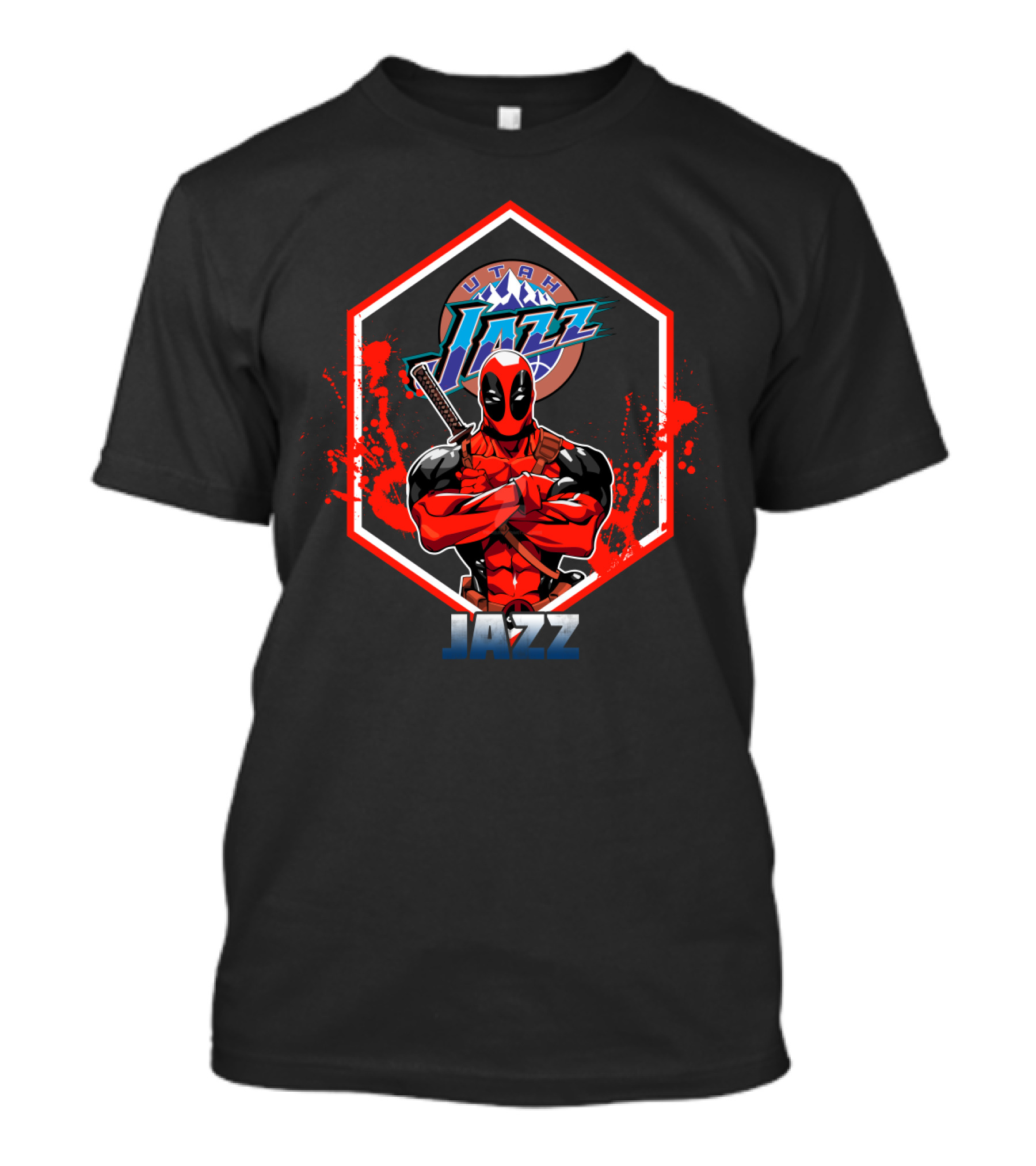 Deadpool Crossed Arms Utah Jazz Fan Art T-Shirt