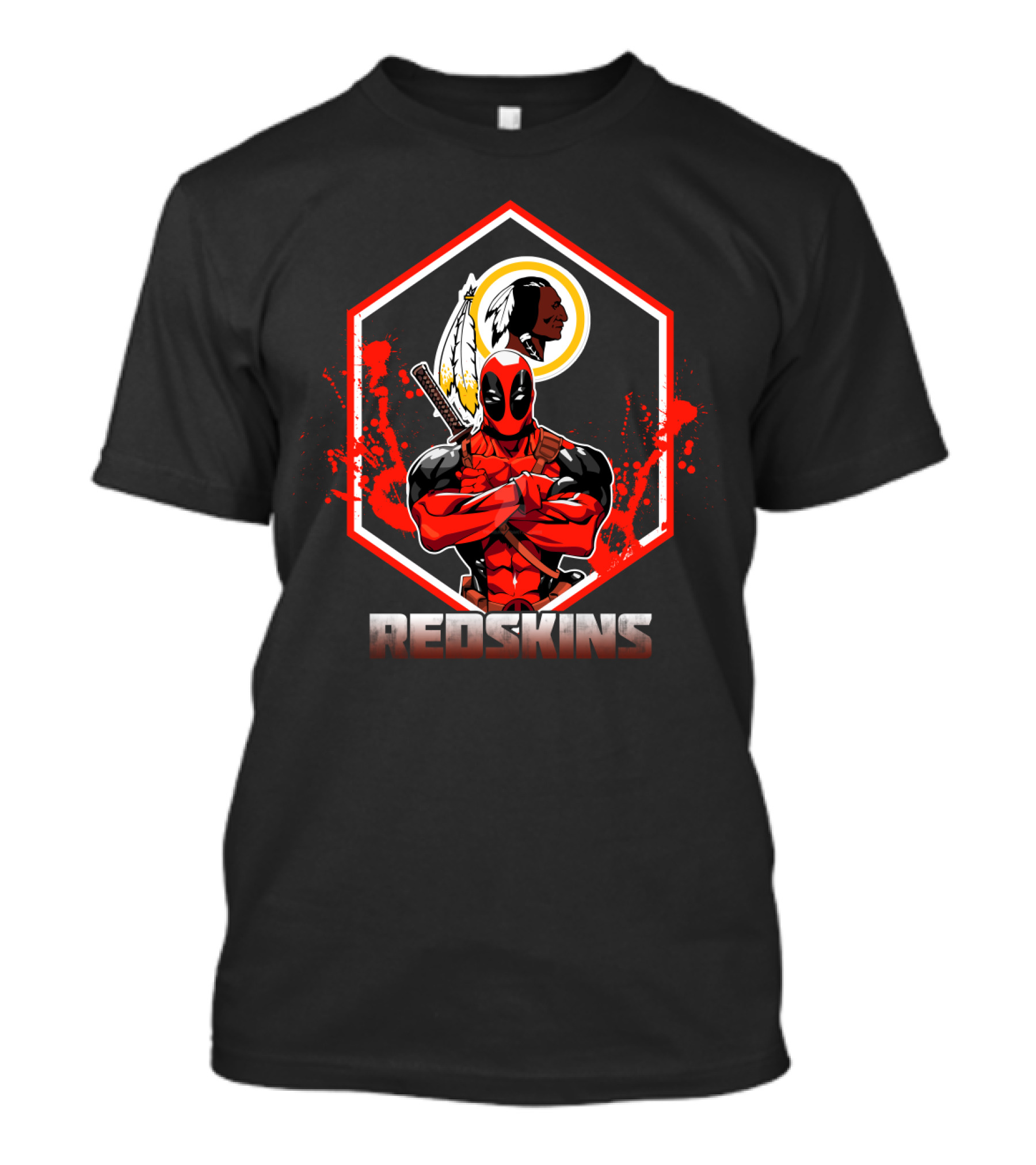 Deadpool Redskins Crossover Fan Tribute T-Shirt