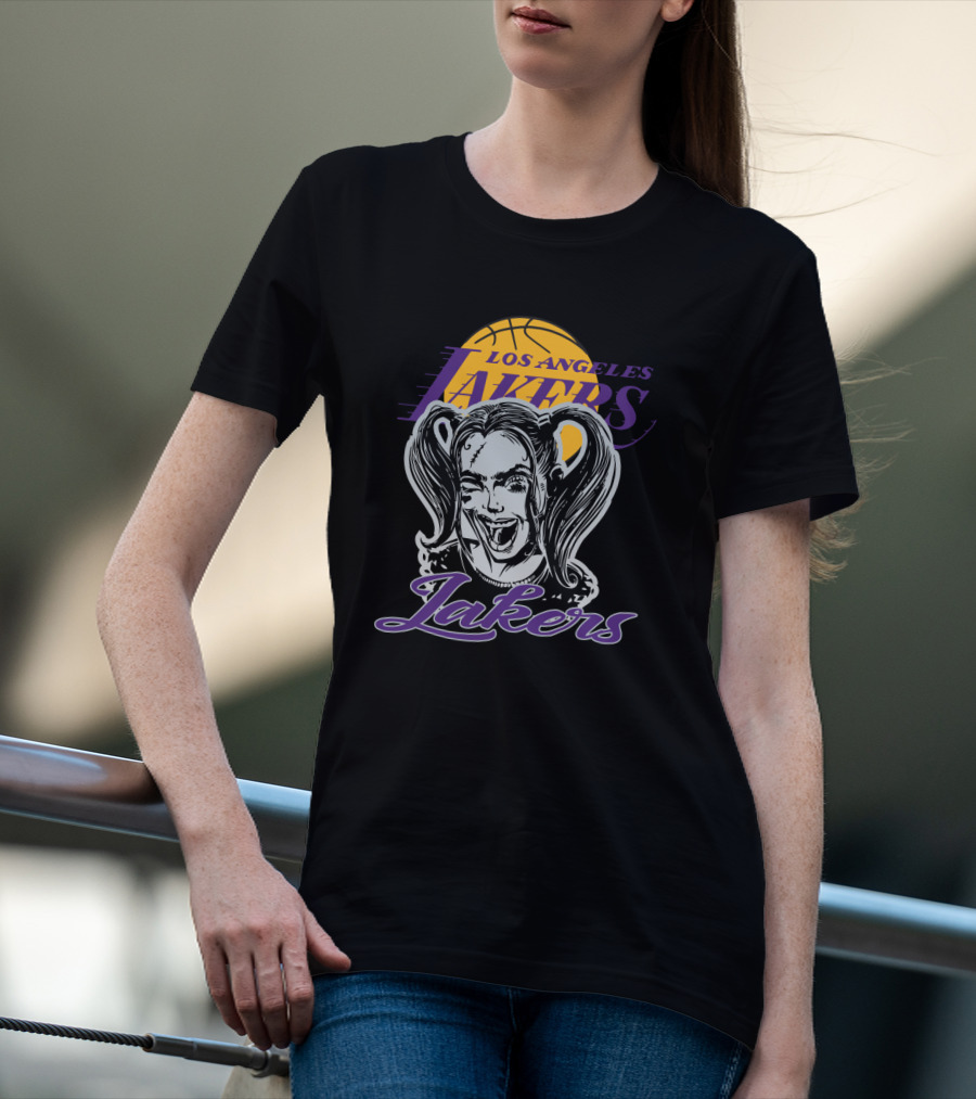 Los Angeles Lakers Harley Quinn Basketball Fusion T-Shirt