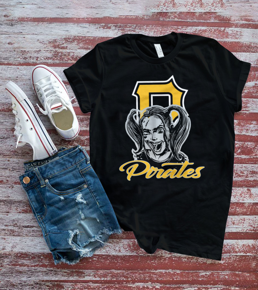 Pittsburgh Pirates Fans With Harley Quinn Iconic Art T-Shirt
