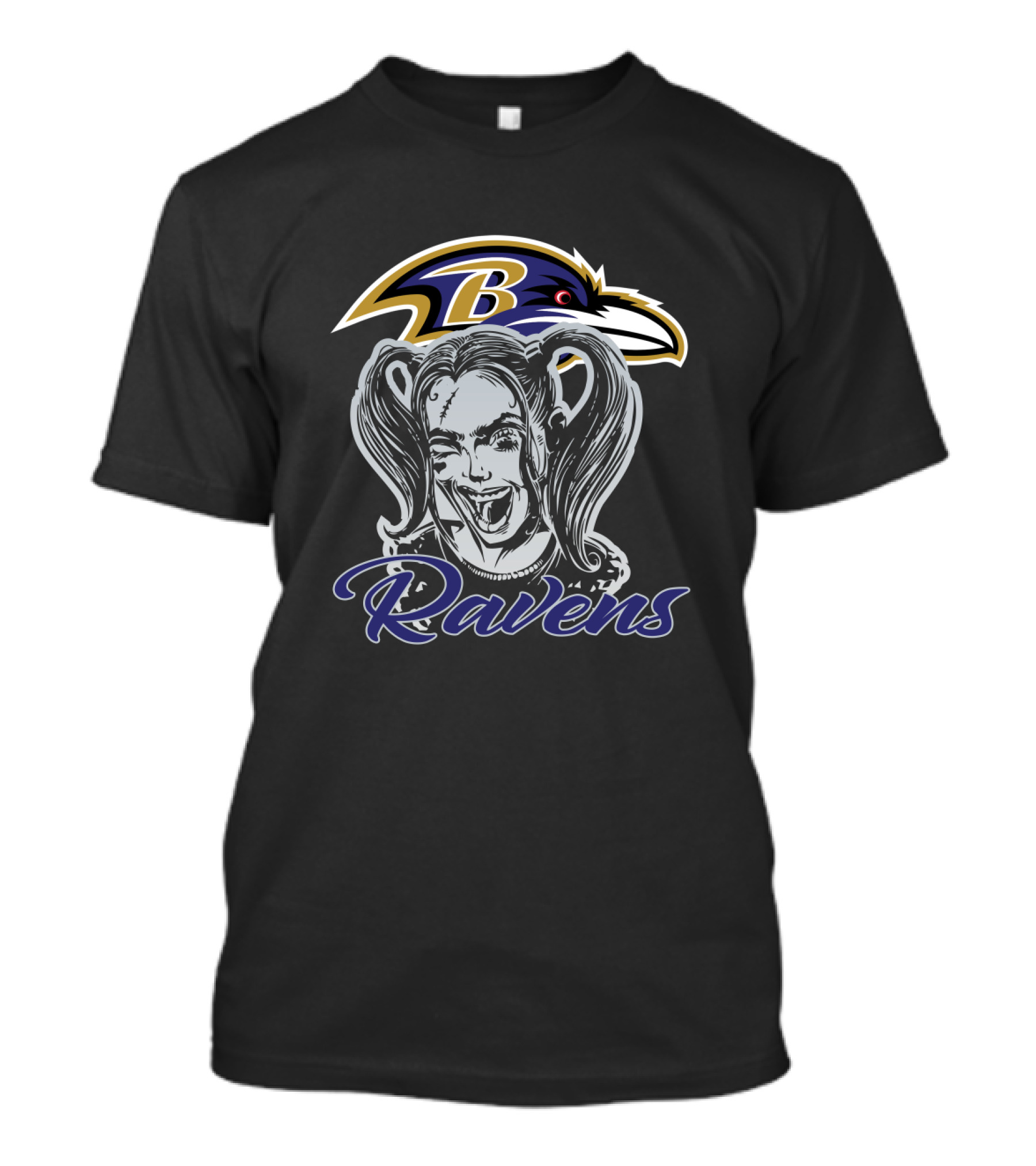 Baltimore Ravens Harley Quinn Joker Style Fans T-Shirt