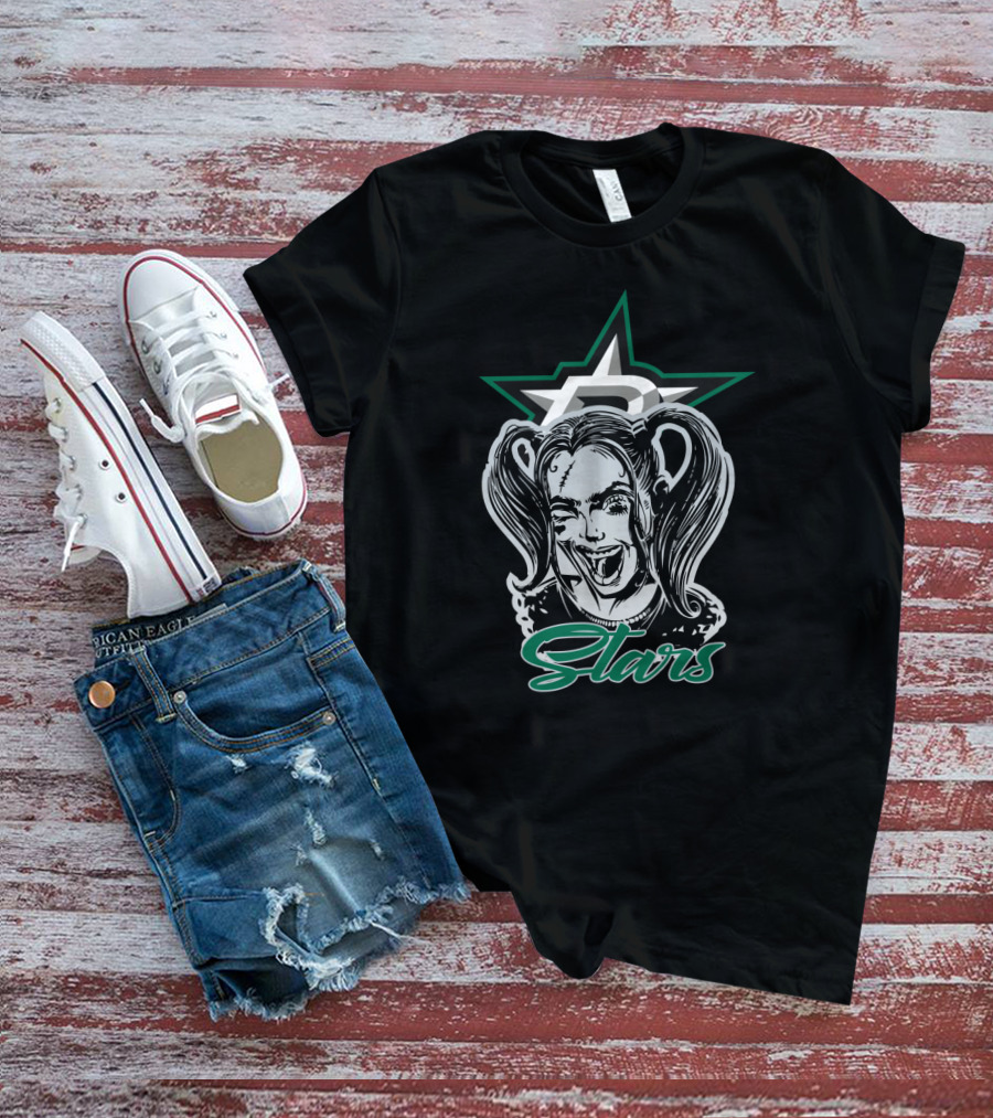 Dallas Stars Harley Quinn Crossover Fans T-Shirt