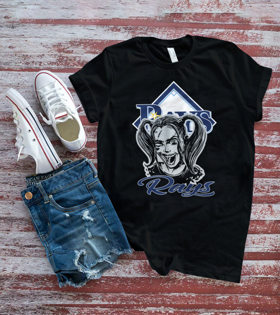 Harley Quinn With Tampa Bay Rays Logo And Rays T-Shirt