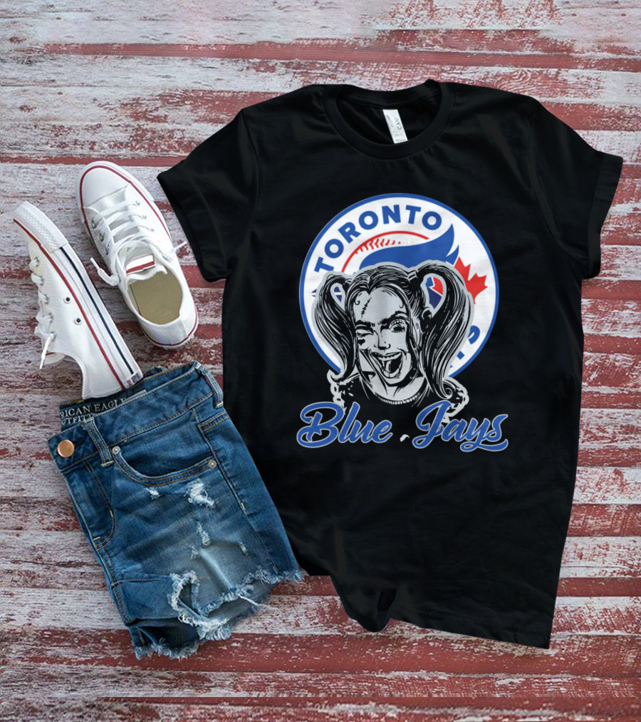 Toronto Blue Jays Harley Quinn Fan Crossover T-Shirt