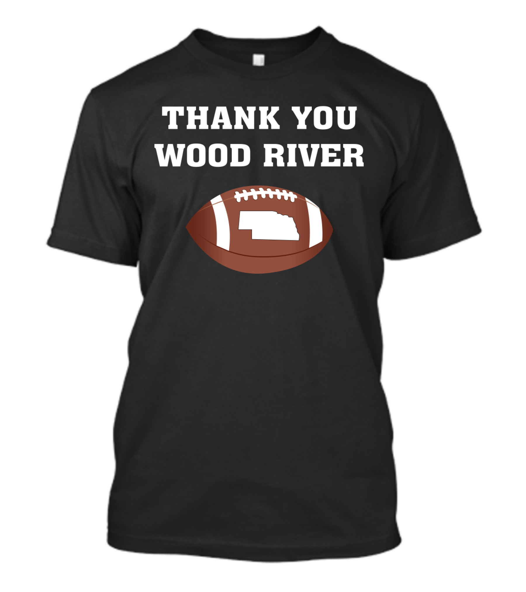 Thank You Wood River Nebraska Football Tribute With State Outline T-Shirt