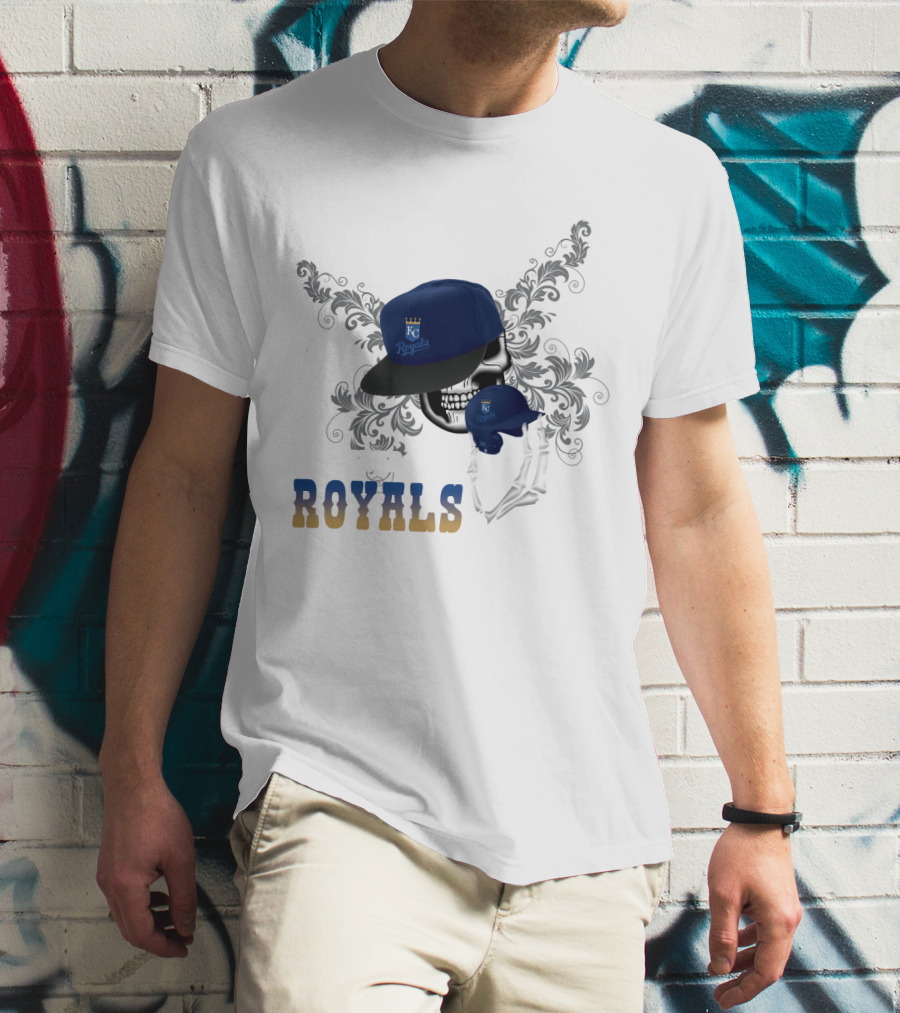 Kansas City Royals Skeleton Hat Fear The Royals T-Shirt