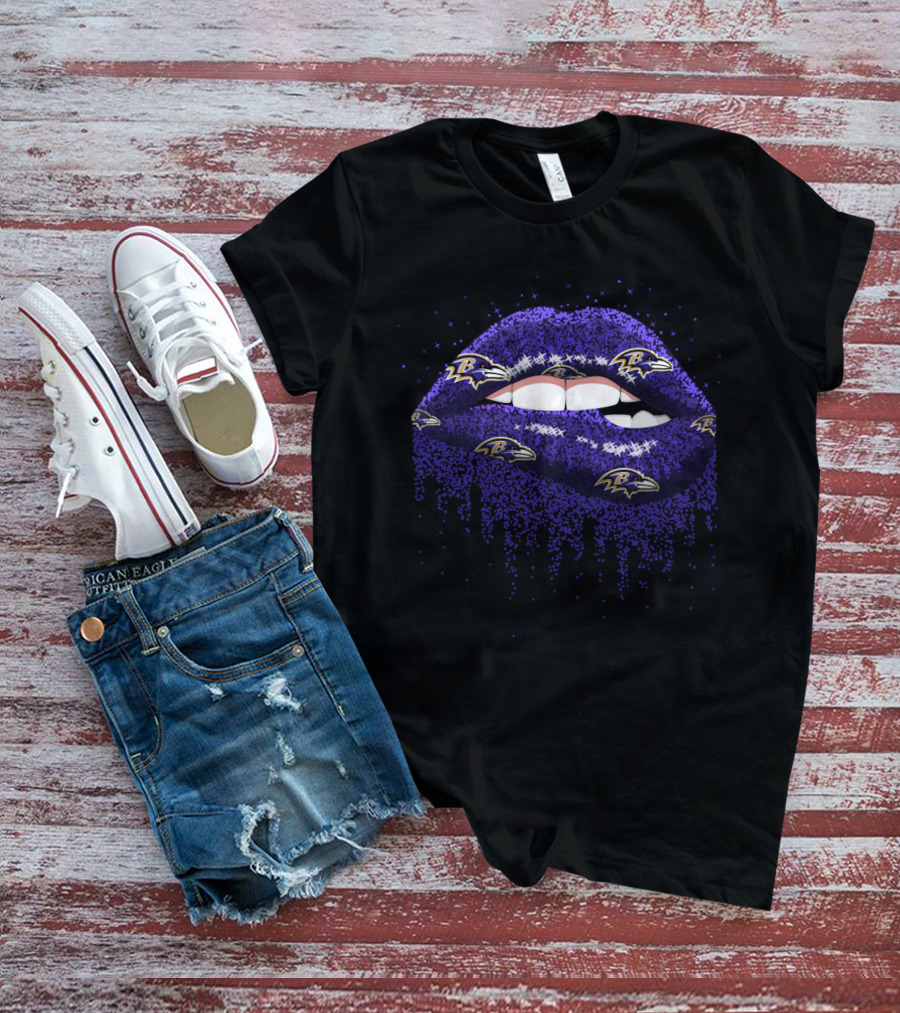 Baltimore Ravens Lips Fan Gear T-Shirt