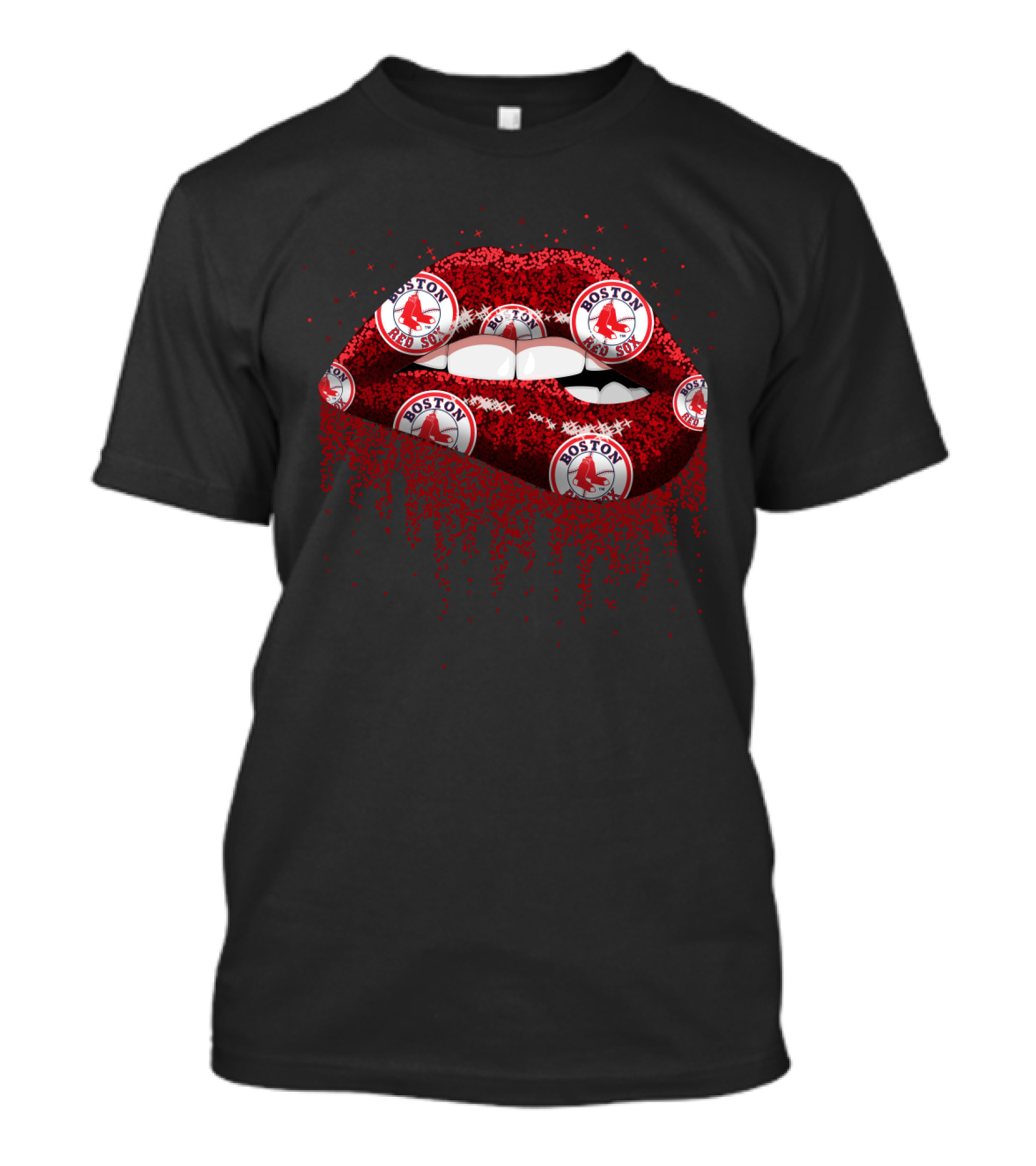 Boston Red Sox Glitter Lips Fan T-Shirt
